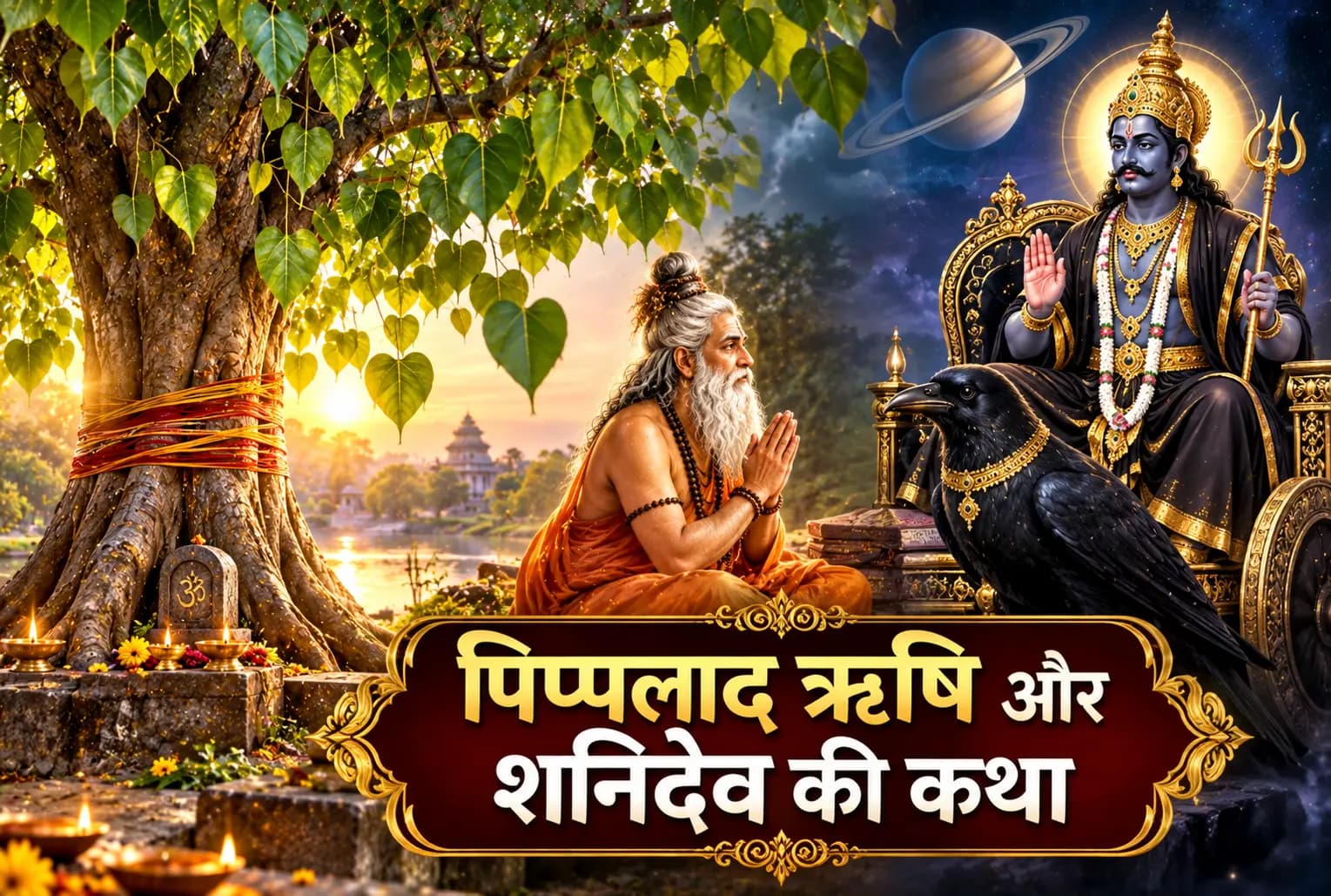 पिप्पलाद ऋषि और शनिदेव की कथा: क्यों पीपल और बच्चों पर नहीं पड़ता शनि का प्रभाव?