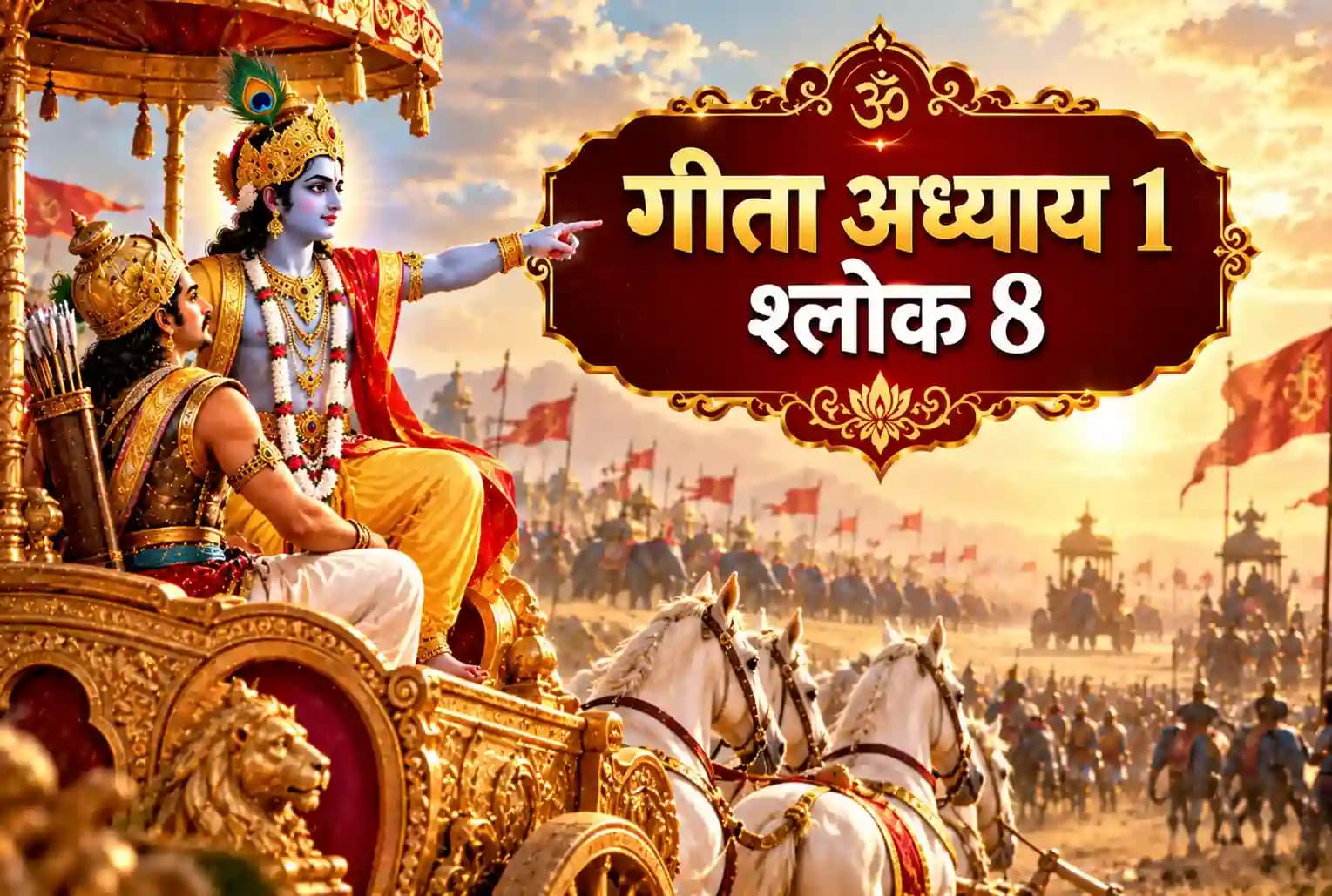 श्रीमद्भगवद्गीता, अध्याय 1, श्लोक 8 : दुर्योधन ने कौरव सेना के किन प्रमुख योद्धाओं का नाम लिया?