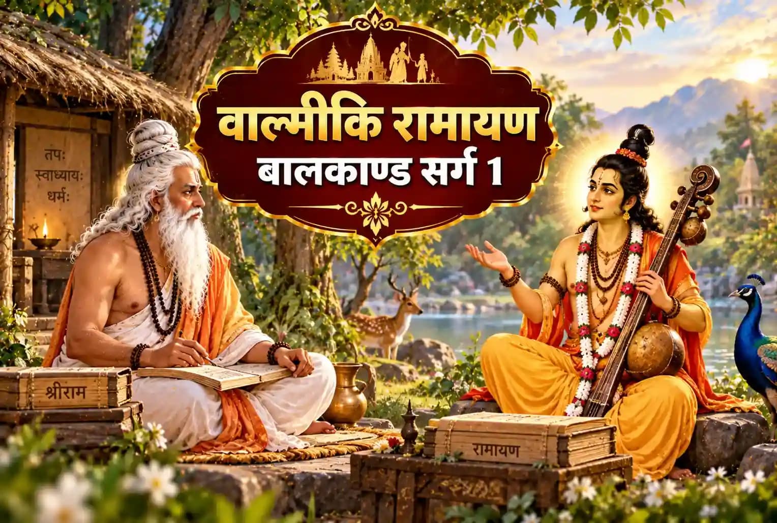 वाल्मीकि रामायण, बालकाण्ड, सर्ग 1 : नारदजी का वाल्मीकि मुनि को संक्षेप से श्रीरामचरित्र सुनाना  