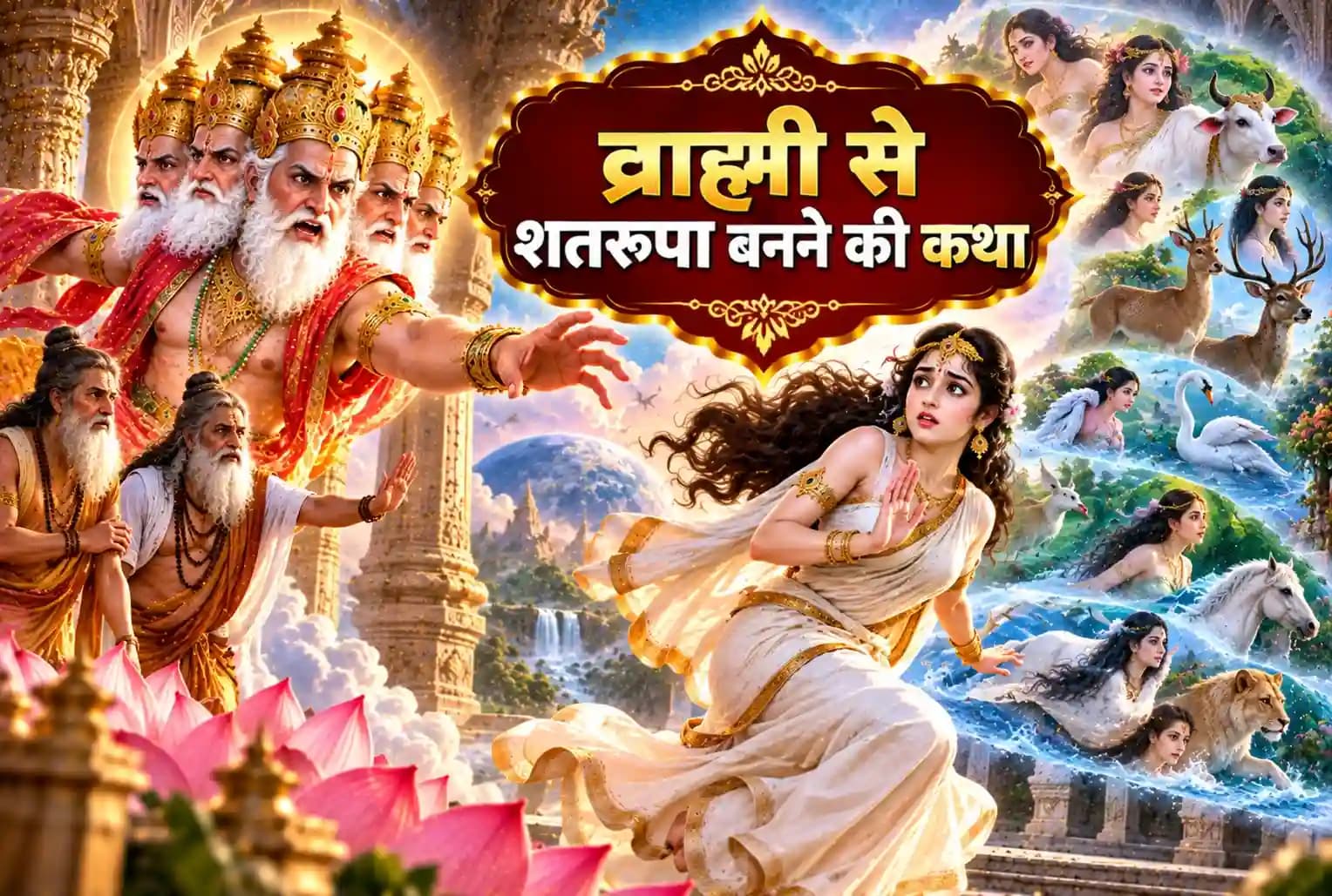 अपनी पुत्री पर काम मोहित क्यों हुए ब्रह्मा ? ब्राह्मी का नाम शतरूपा कैसे पड़ा ? जाने ये रहस्य 