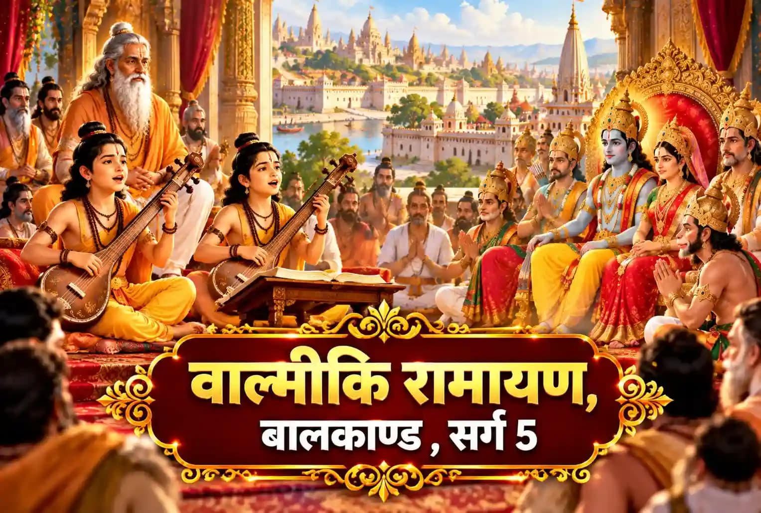 वाल्मीकि रामायण, बालकाण्ड , सर्ग 5 : राजा दशरथ द्वारा सुरक्षित अयोध्यापुरी का वर्णन