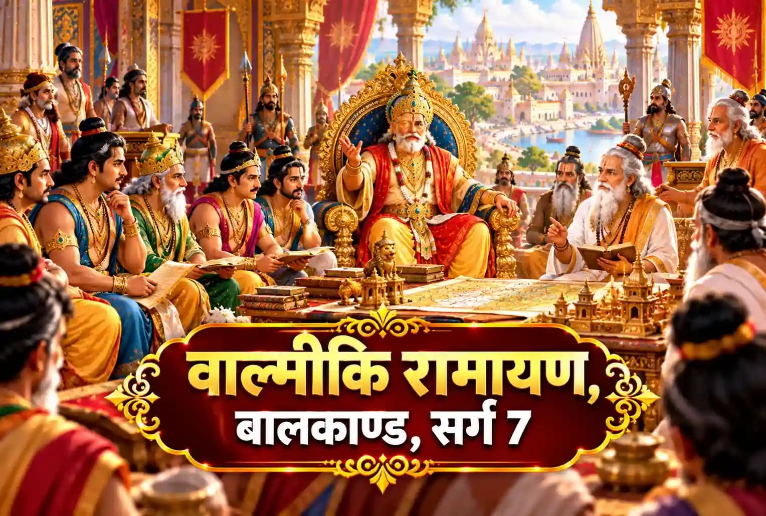 वाल्मीकि रामायण, बालकाण्ड, सर्ग 7 : राजा दशरथ के आठ राजमन्त्रियों के गुण और नीति का वर्णन