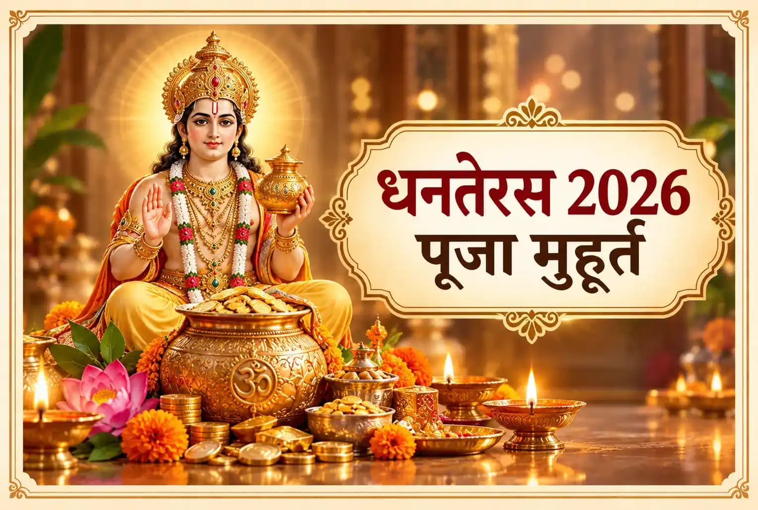 धनतेरस 2026 पूजा मुहूर्त : 6 नवंबर को कब करें पूजा? जानें प्रदोष काल, वृषभ काल और चौघड़िया