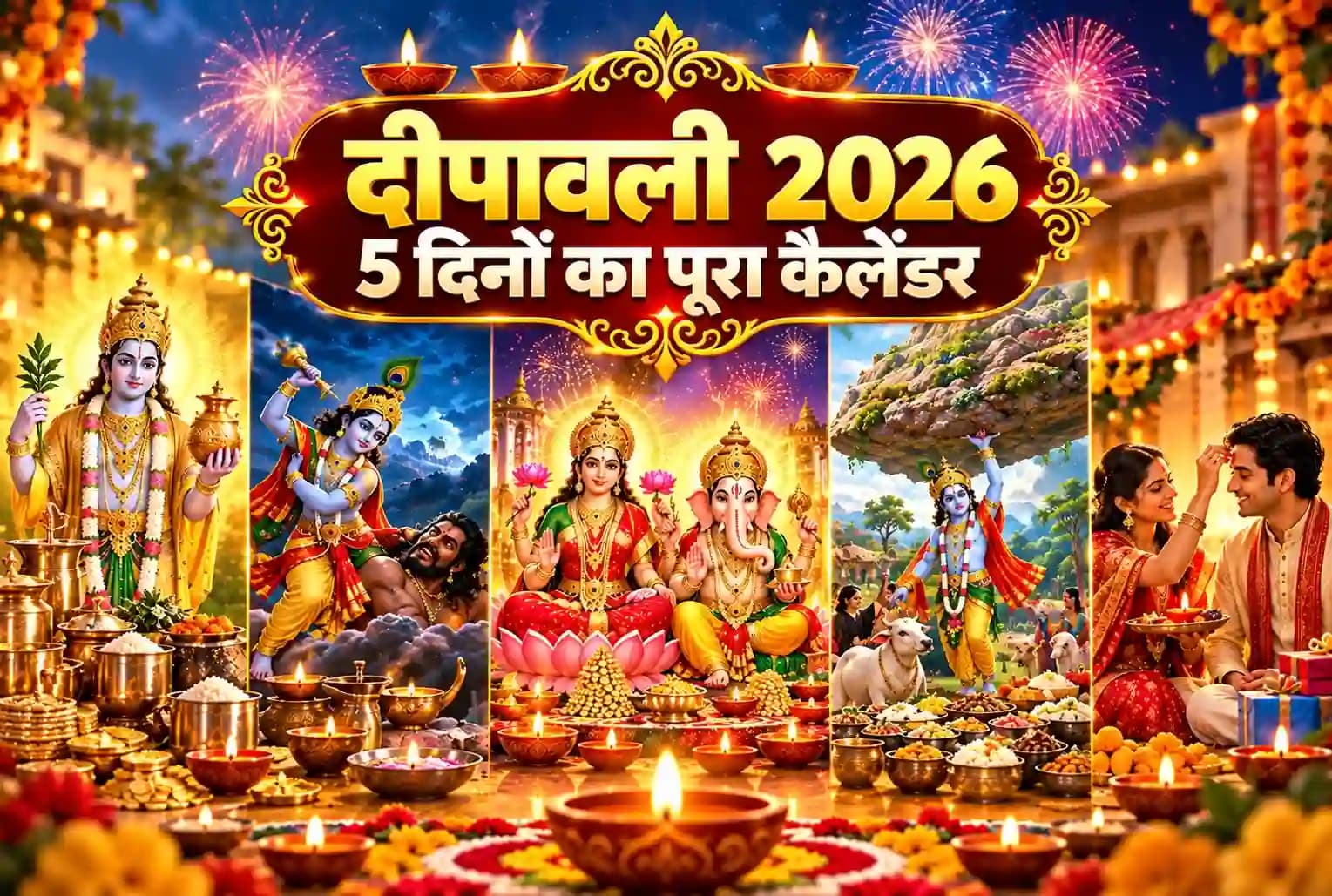 दीपावली 2026: धनतेरस से भाई दूज तक 5 दिनों का पूरा कैलेंडर! जानें तारीख, पूजा विधि और महत्व