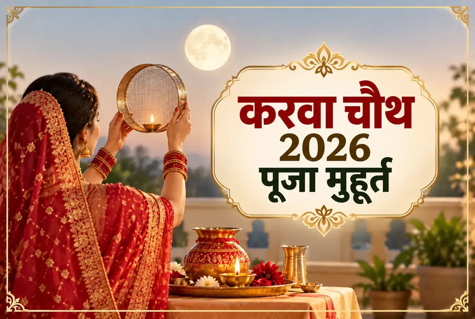 करवा चौथ 2026 पूजा मुहूर्त : 29 अक्टूबर को कब करें पूजा? जानें चंद्रोदय का समय
