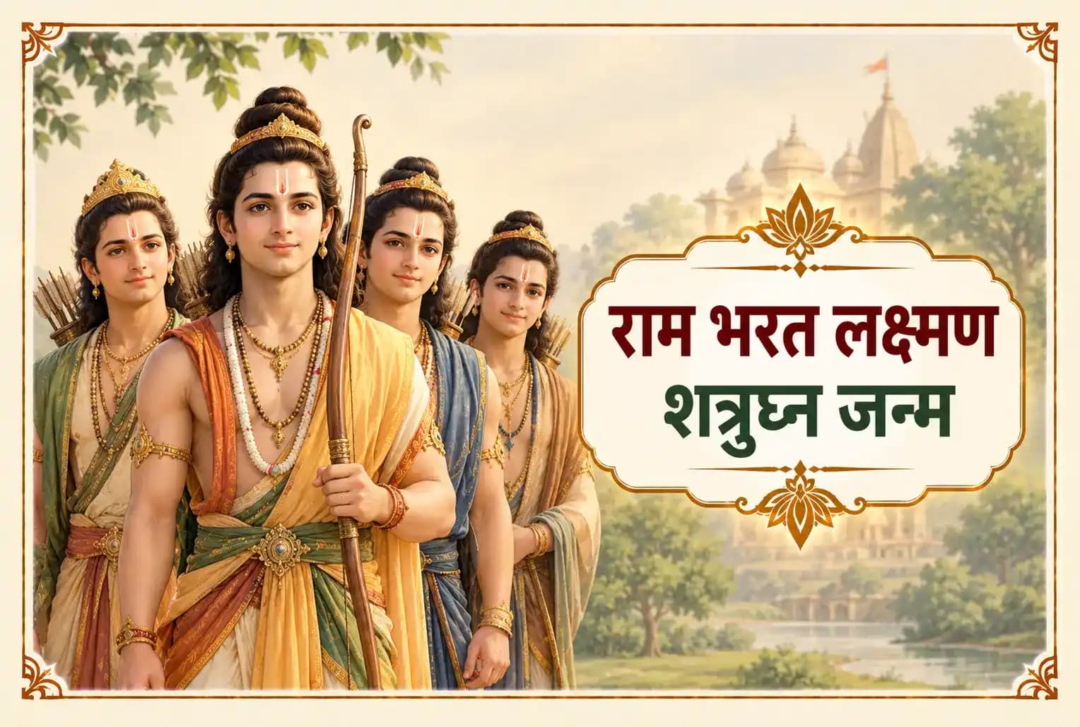 वाल्मीकि रामायण, बालकाण्ड, सर्ग 18 : श्रीराम, भरत, लक्ष्मण तथा शत्रुघ्न के जन्म ! राजा के दरबार में विश्वामित्र का आगमन और उनका सत्कार