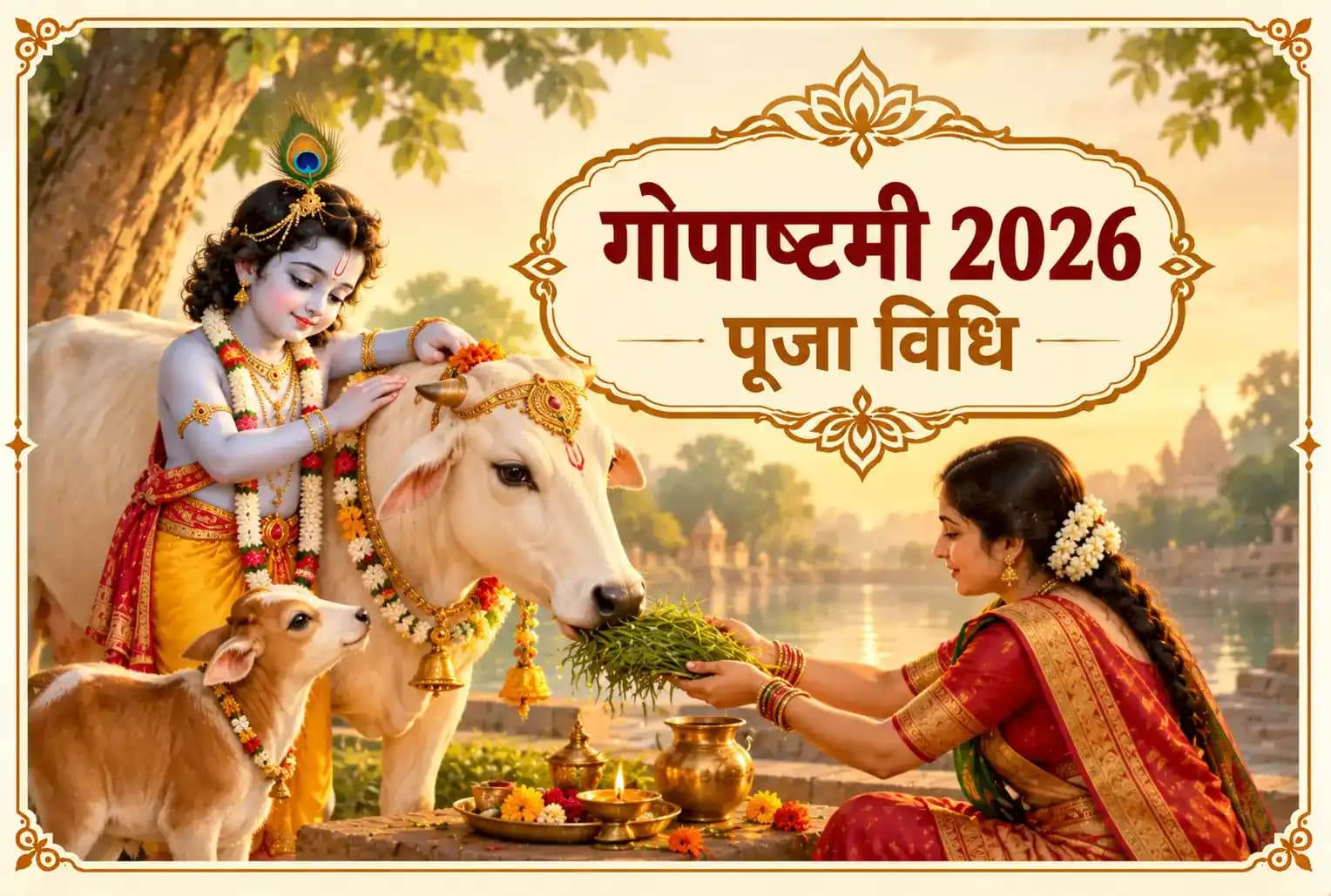गोपाष्टमी 2026 कब है? जानें तारीख, पूजा विधि, गौ पूजा और भगवान श्रीकृष्ण से जुड़ी कथा