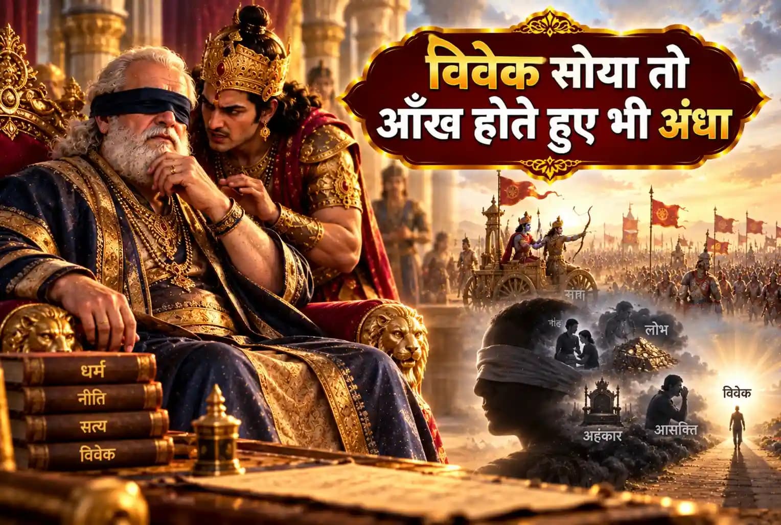 धृतराष्ट्र का मोह क्या बताता है? जानिए मन के अंधेपन का गहरा आध्यात्मिक संदेश