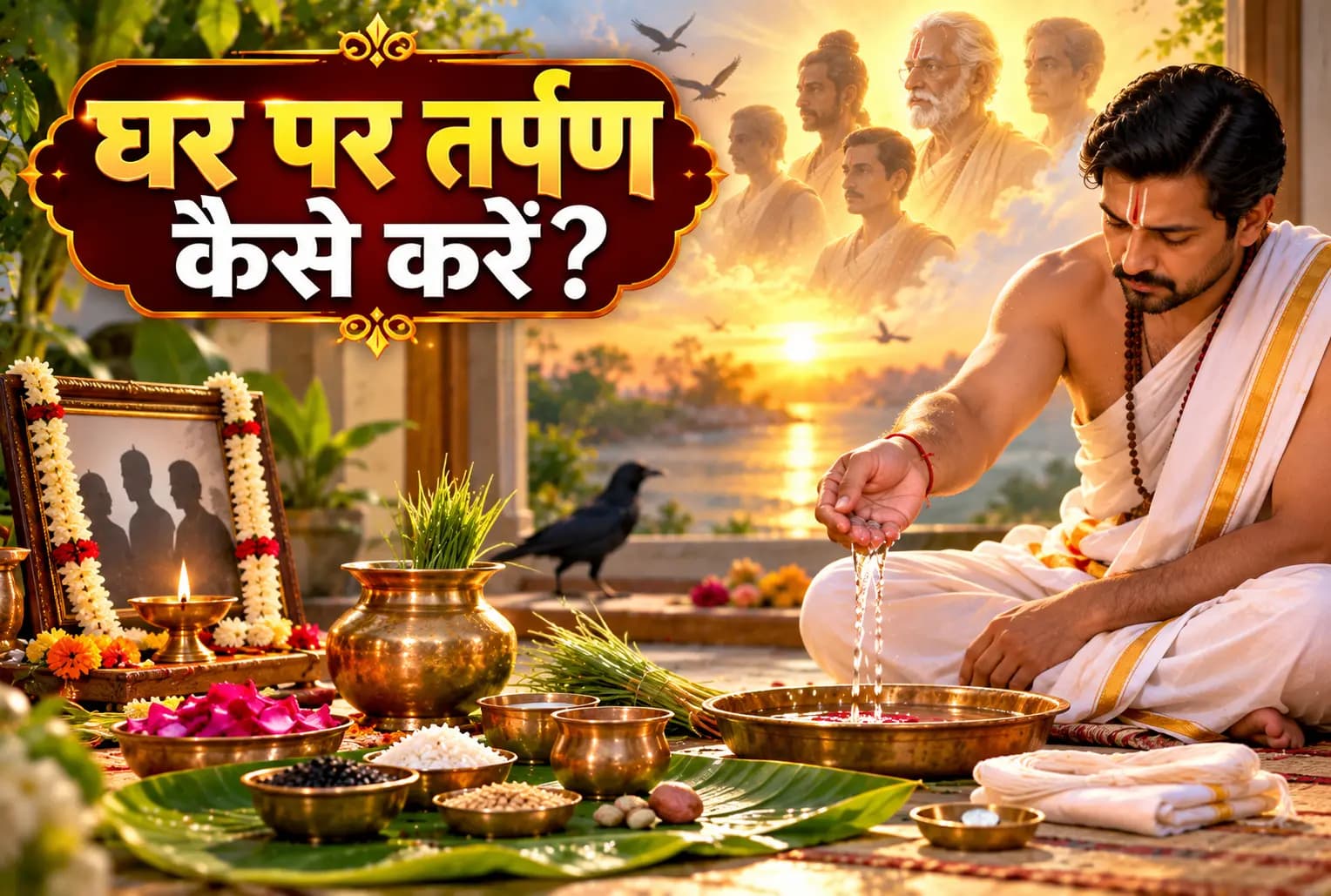 पितृ पक्ष 2026 : घर पर कैसे करें पितरों का तर्पण? जानें पूरी विधि