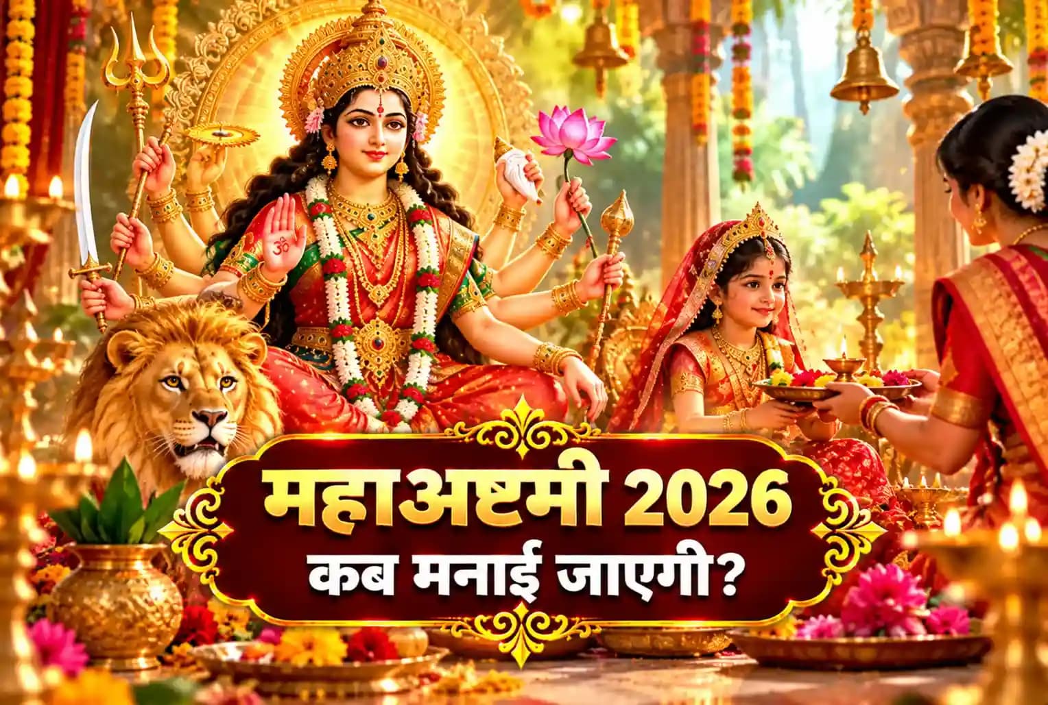 महाअष्टमी 2026 : 19 अक्टूबर को होगा अष्टमी व्रत, जानें संधि पूजा और शुभ मुहूर्त