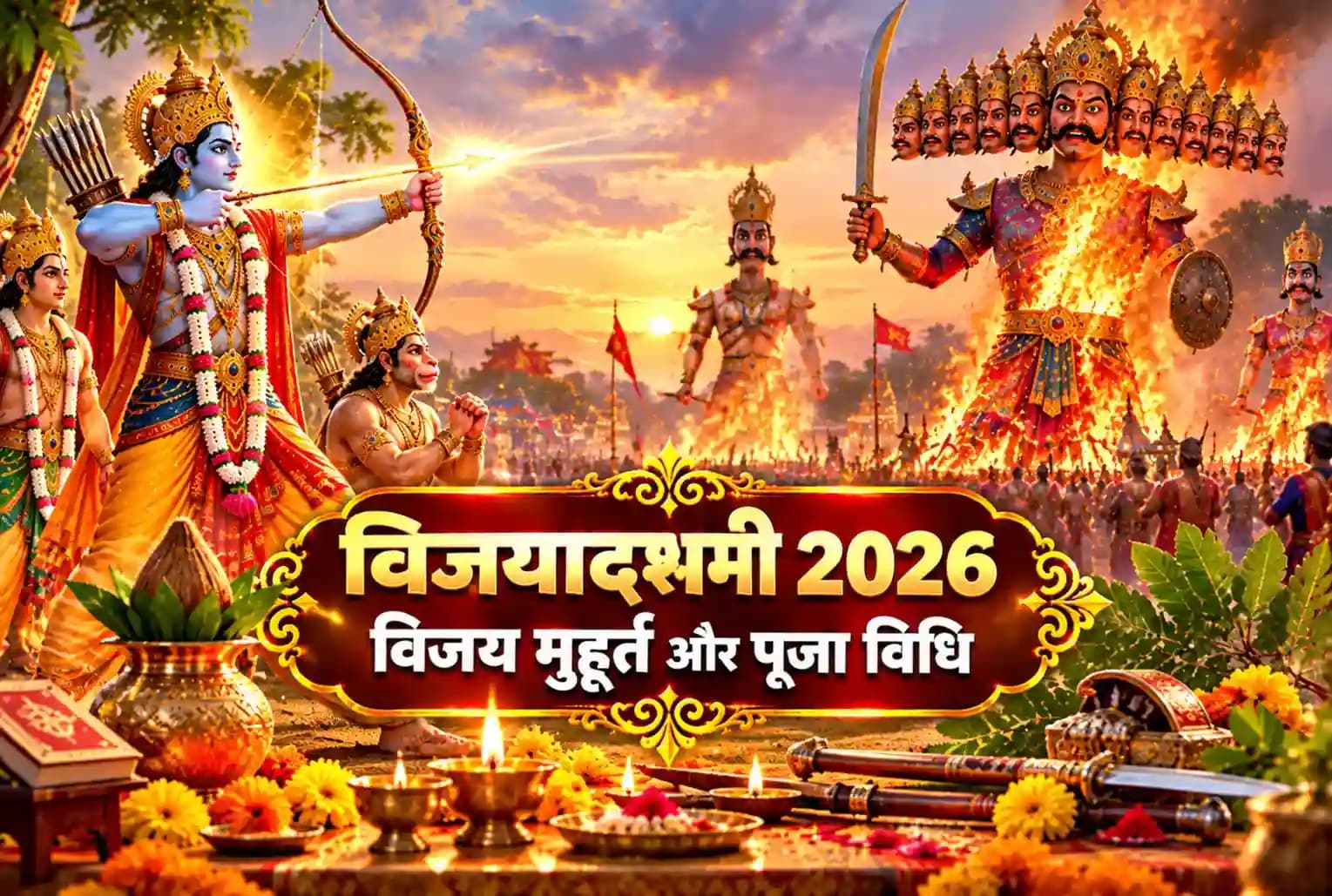 विजयादशमी 2026 कब है? जानें दशमी तिथि, विजय मुहूर्त और पूजा विधि