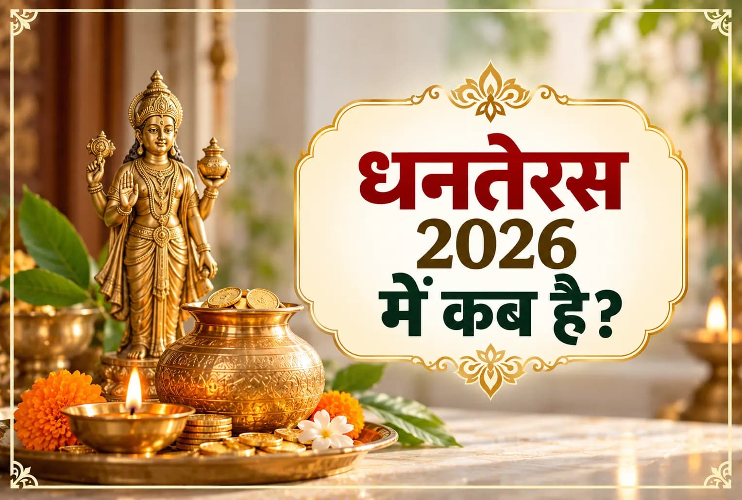 धनतेरस 2026 कब है? पूजा मुहूर्त, खरीदारी का शुभ समय और पूजा विधि