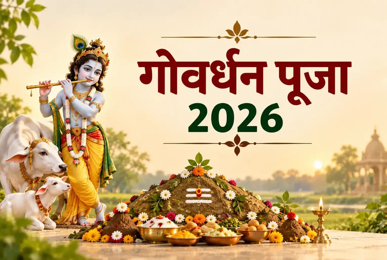 गोवर्धन पूजा 2026 : जानें अन्नकूट का शुभ मुहूर्त, सामग्री और पूरी पूजा विधि
