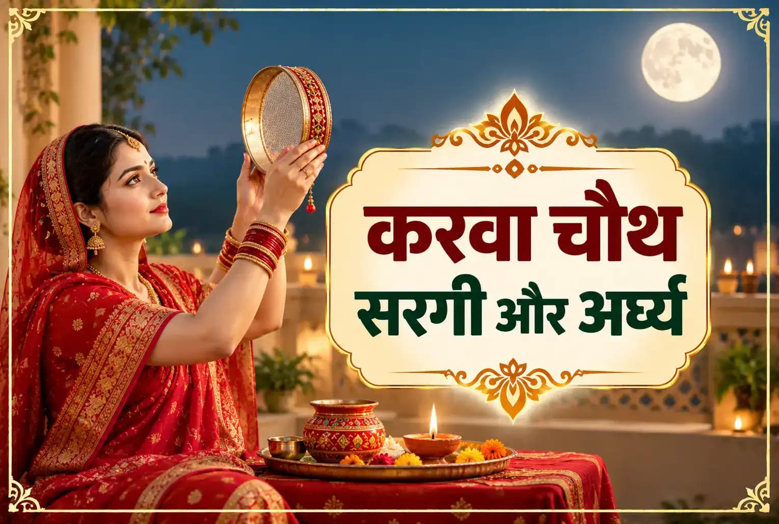 करवा चौथ 2026 : सरगी कैसे खाएं और चंद्रमा को अर्घ्य कैसे दें? जानें पूजा विधि