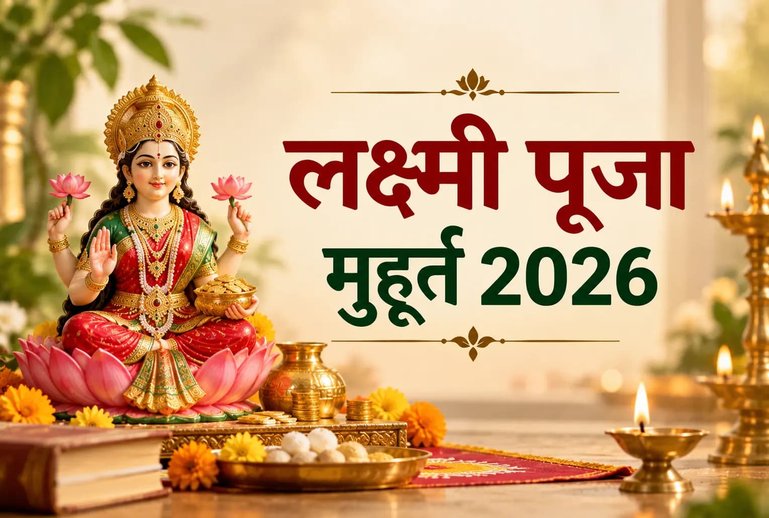 दीपावली 2026 कब है? लक्ष्मी पूजा का मुहूर्त, विधि और पूजा सामग्री