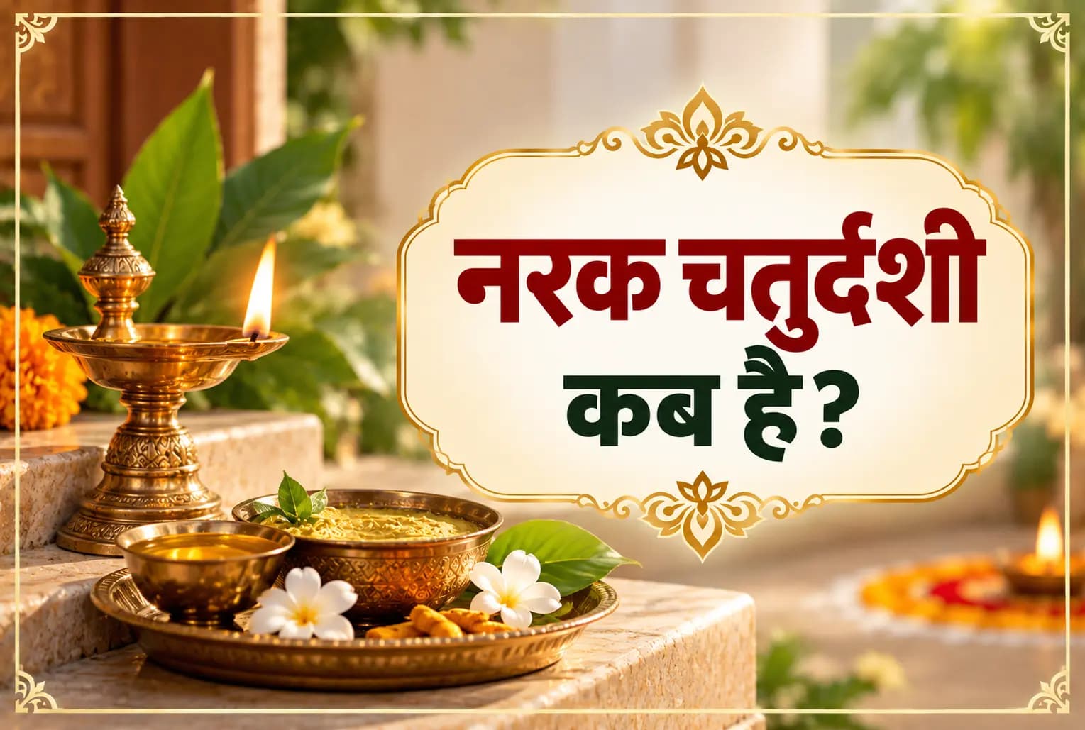 नरक चतुर्दशी 2026 में कब है? अभ्यंग स्नान, दीपदान और पूजा विधि क्या है?