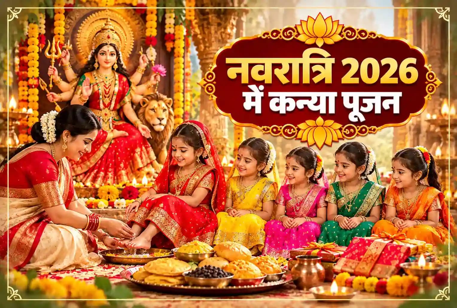 शारदीय नवरात्रि 2026 : कन्या पूजन कब करें? जानें सही दिन, कितनी कन्याओं की पूजा और विधि